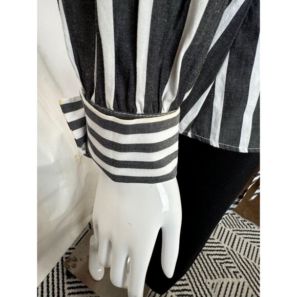 Striped Button-Up Shirt With Corset Detail By Free Generation - Large - Picture 7 of 16